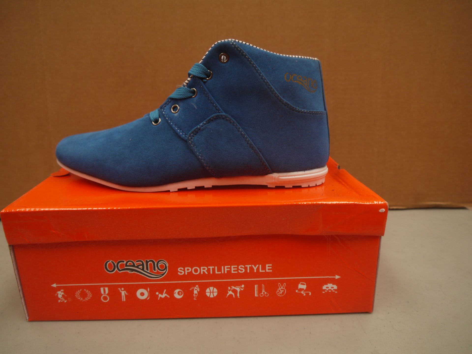 Mens Blue Suede Oceano trainer style boot new and boxed size UK7