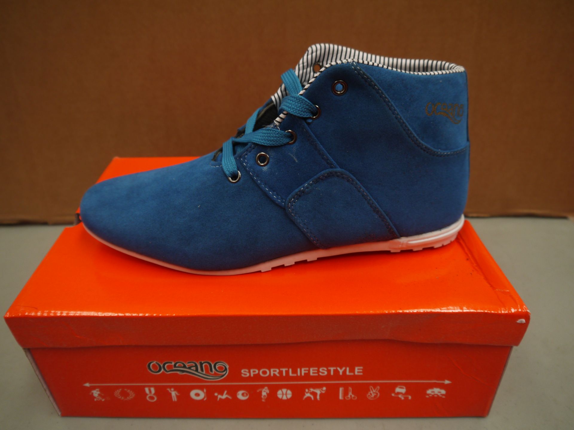 Mens Blue Suede Oceano trainer style boot new and boxed size UK10