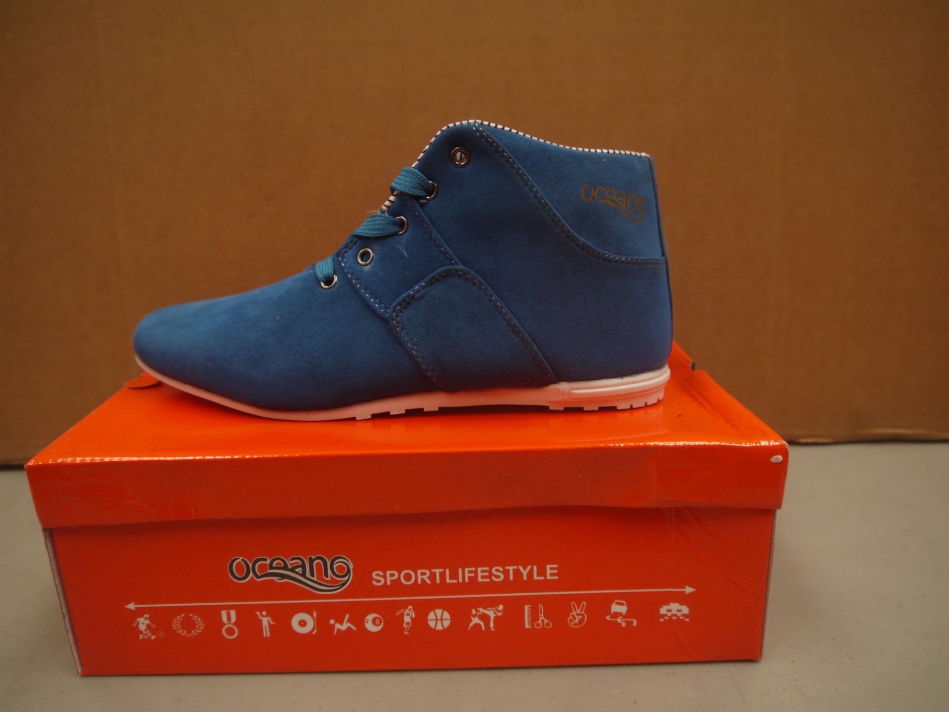 Mens Blue Suede Oceano trainer style boot new and boxed size UK9