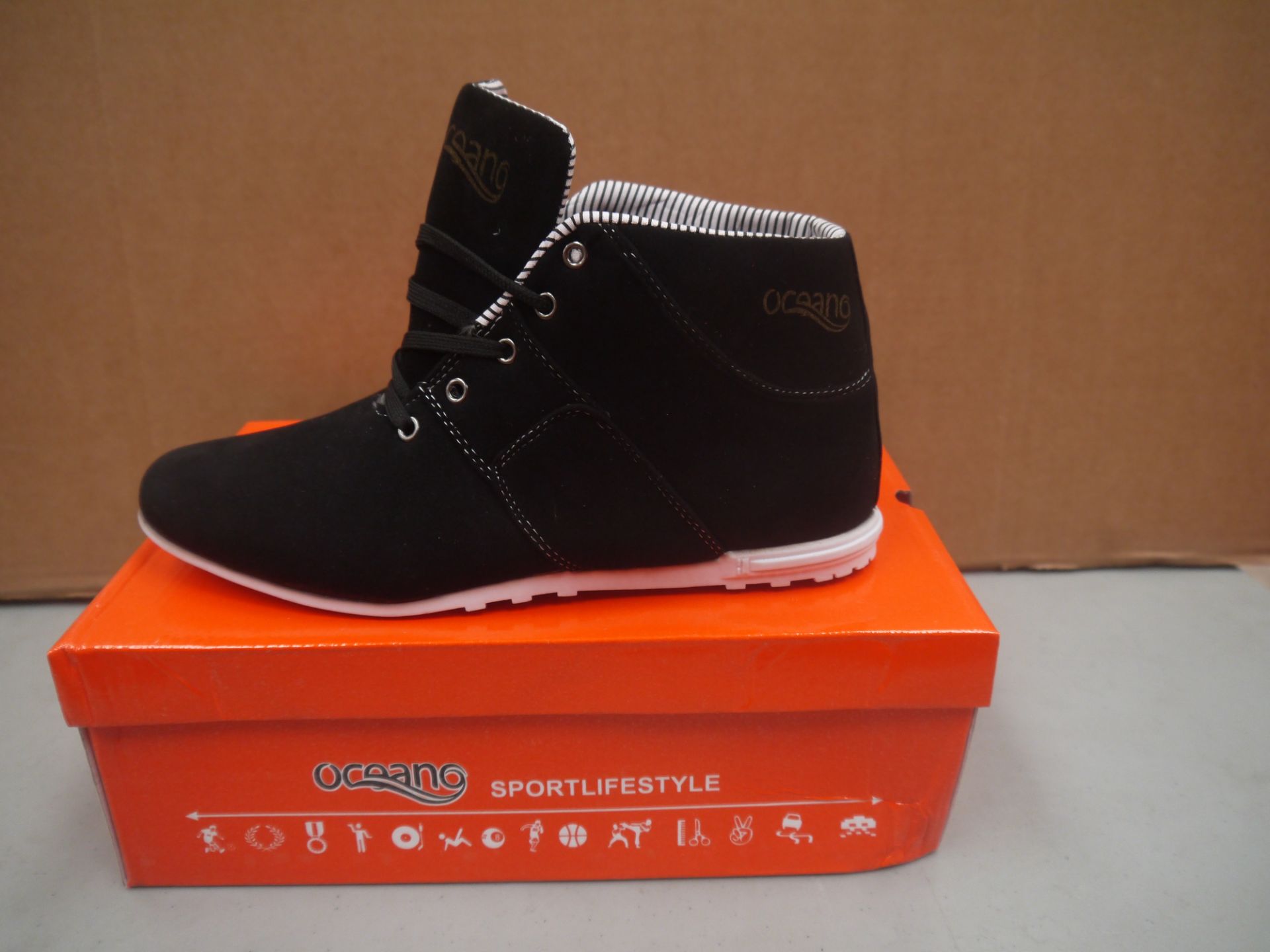 Mens Black Suede Oceano trainer style boot new and boxed size UK11