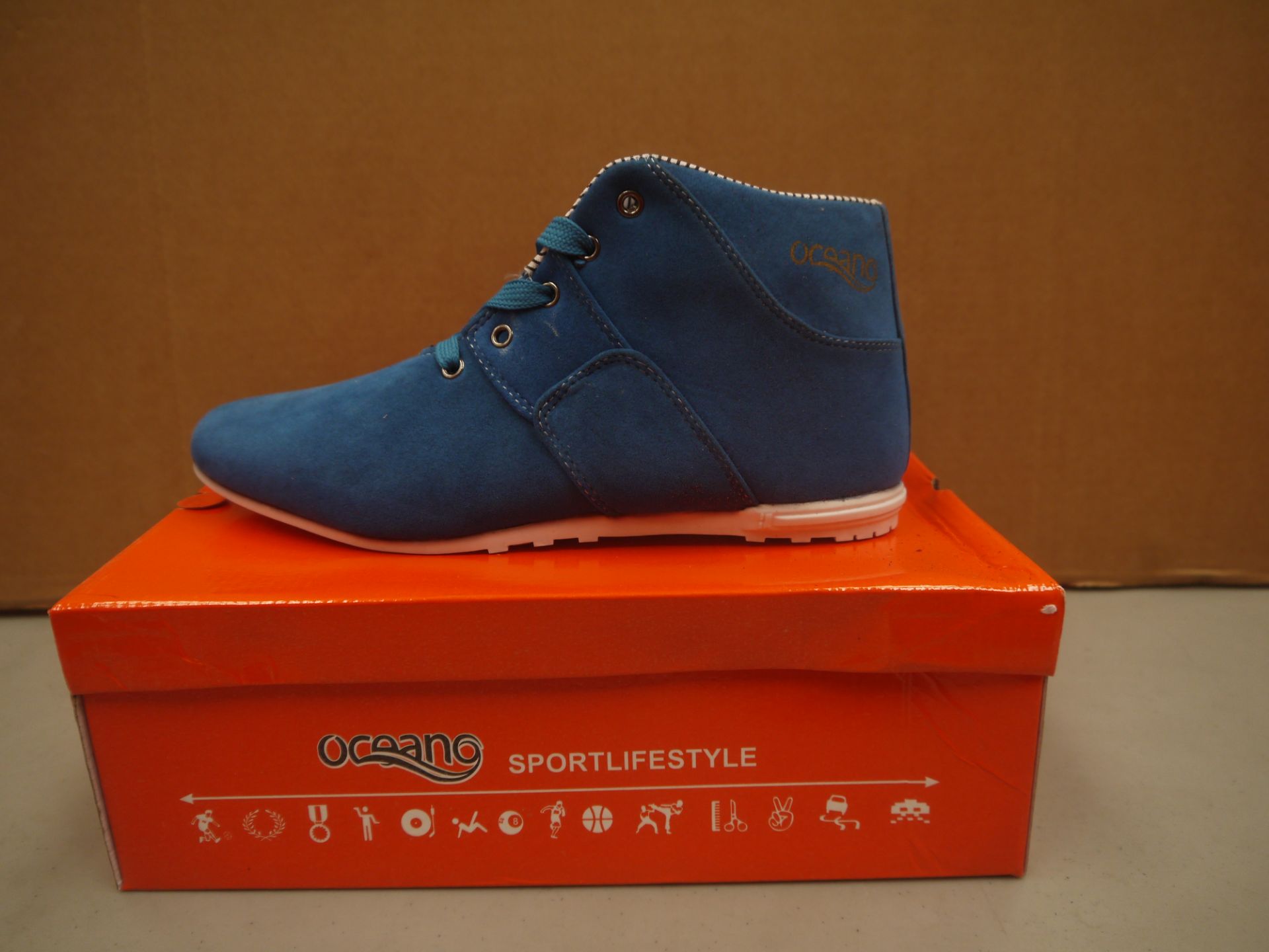 Mens Blue Suede Oceano trainer style boot new and boxed size UK9