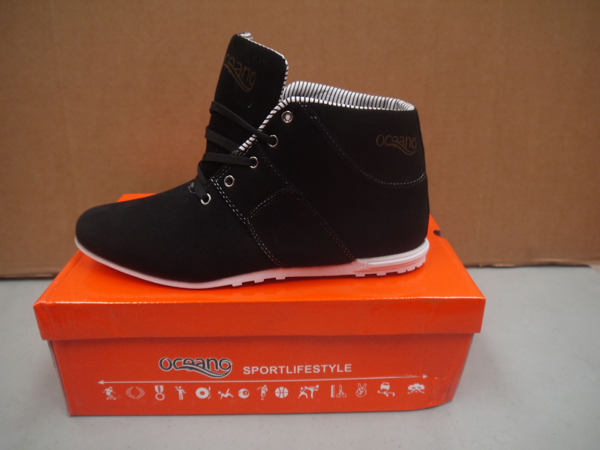 Mens Black Suede Oceano trainer style boot new and boxed size UK9