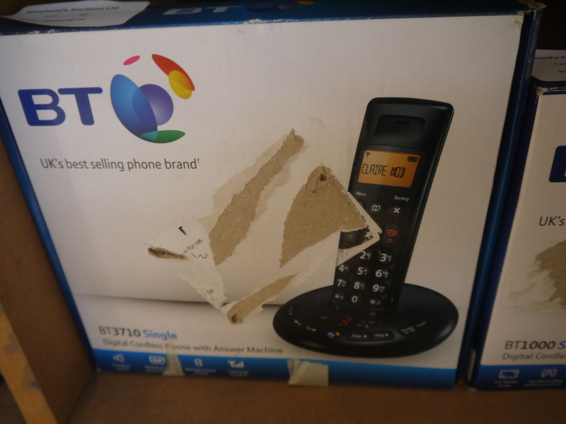 BT 3710 single cordless digital phones with answer machine, boxed and with nuisance call blocker