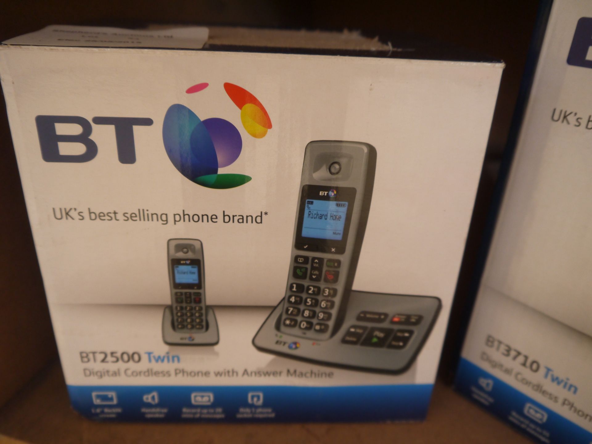 BT 2500 Twin cordless digital phones with answer machine, boxed and with nuisance call blocker