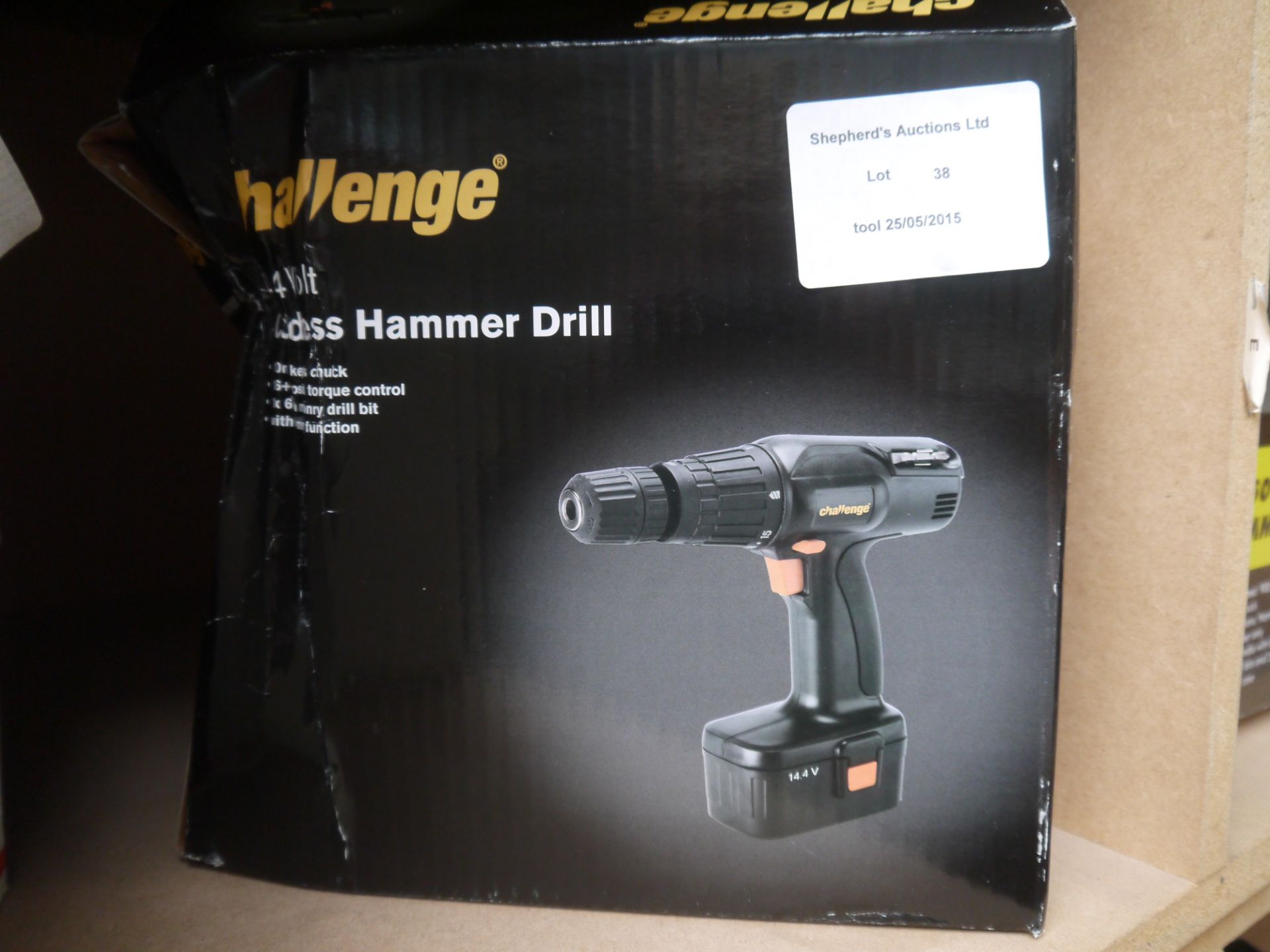 Challenge 14.4v Cordless Hammer drill, boxed and tested working