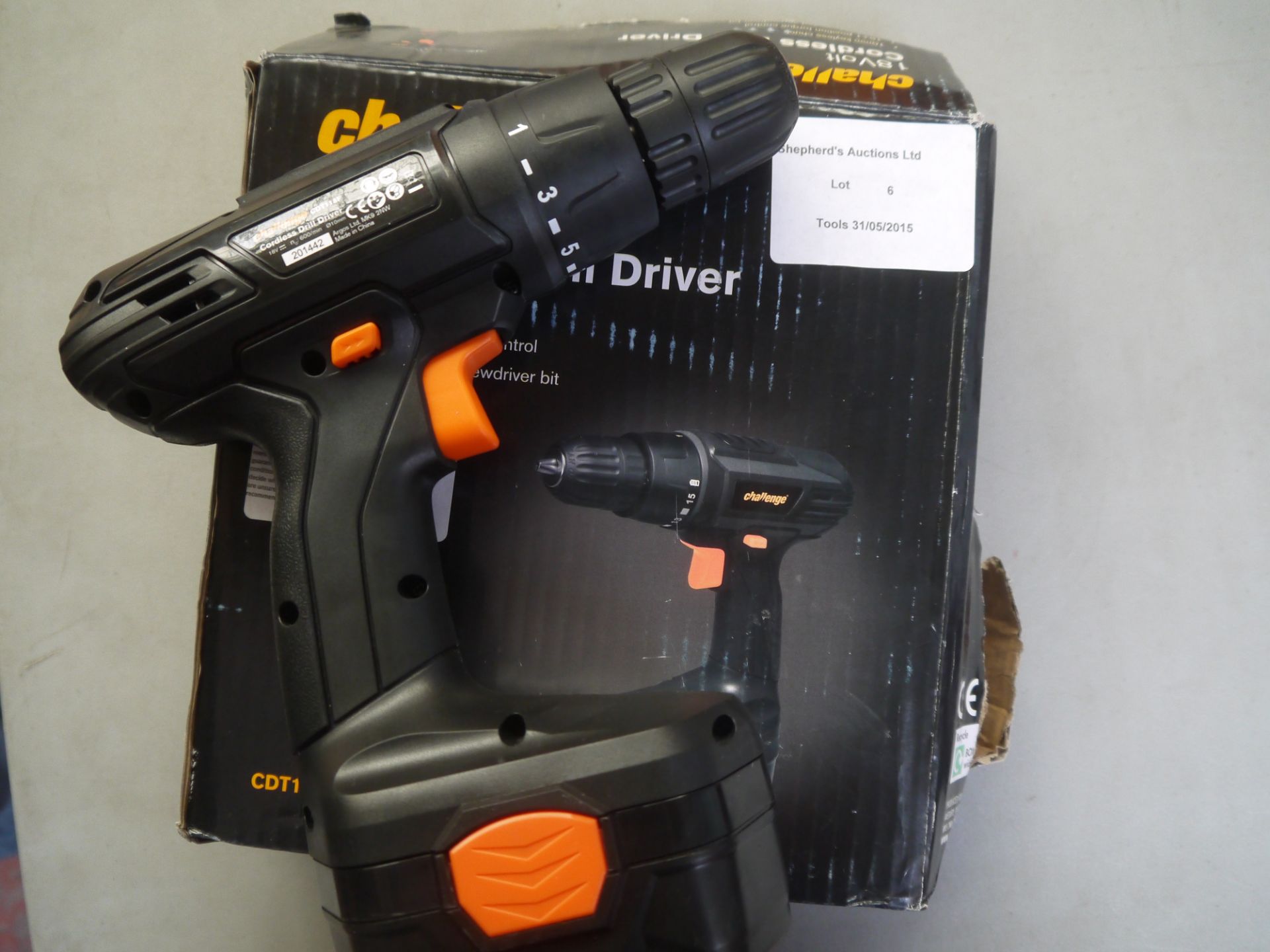 Challenge 18V Cordless Drill Driver. Tested working and boxed.