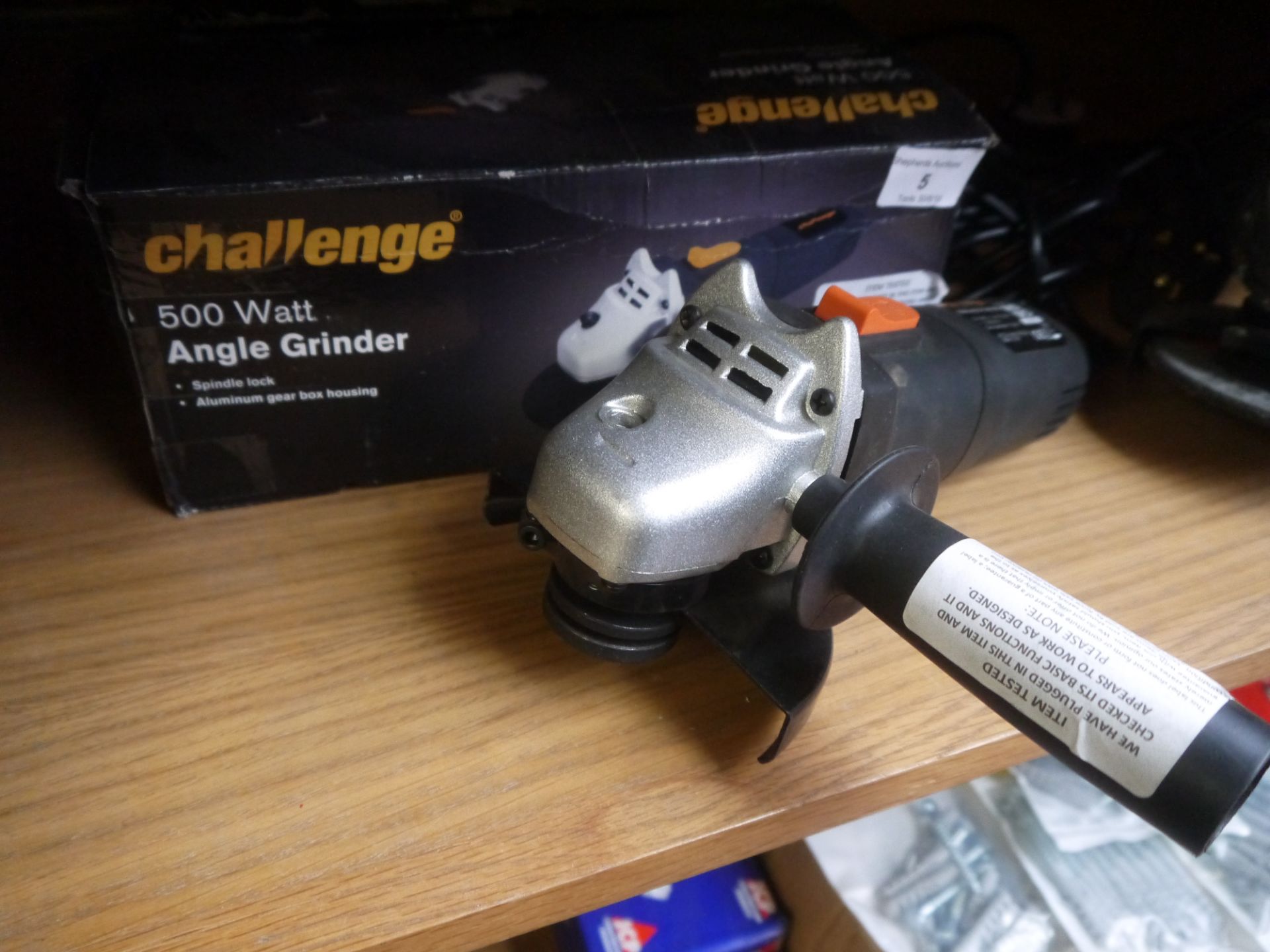Challenge 500W Angle Grinder. Tested working and boxed.