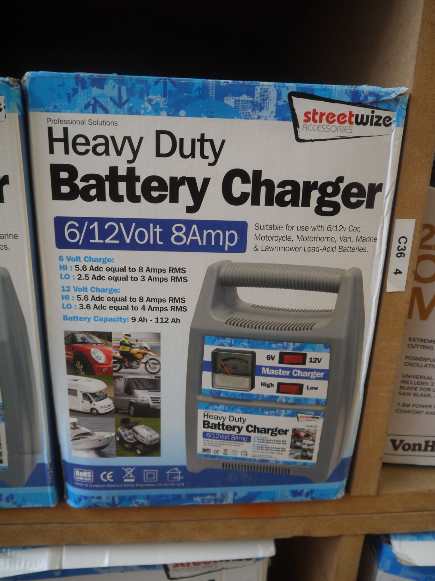 StreetWize 6/12V 8Amp Heavy Duty Battery Charger. Boxed.
