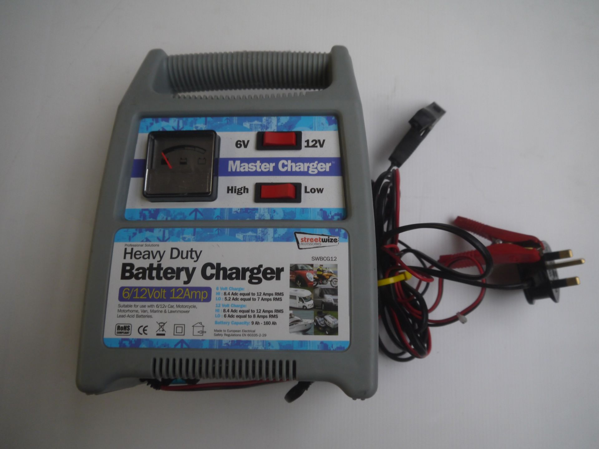 StreetWize 6/12V 12Amp Heavy Duty Battery Charger. Boxed.