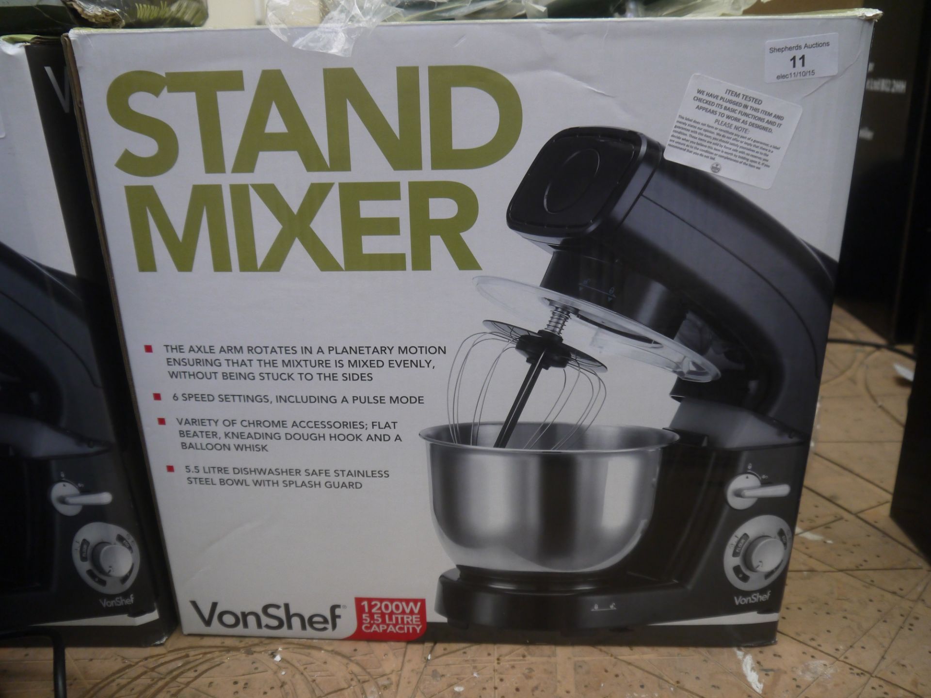 VonShef Stand Mixer. Black Tested working and boxed