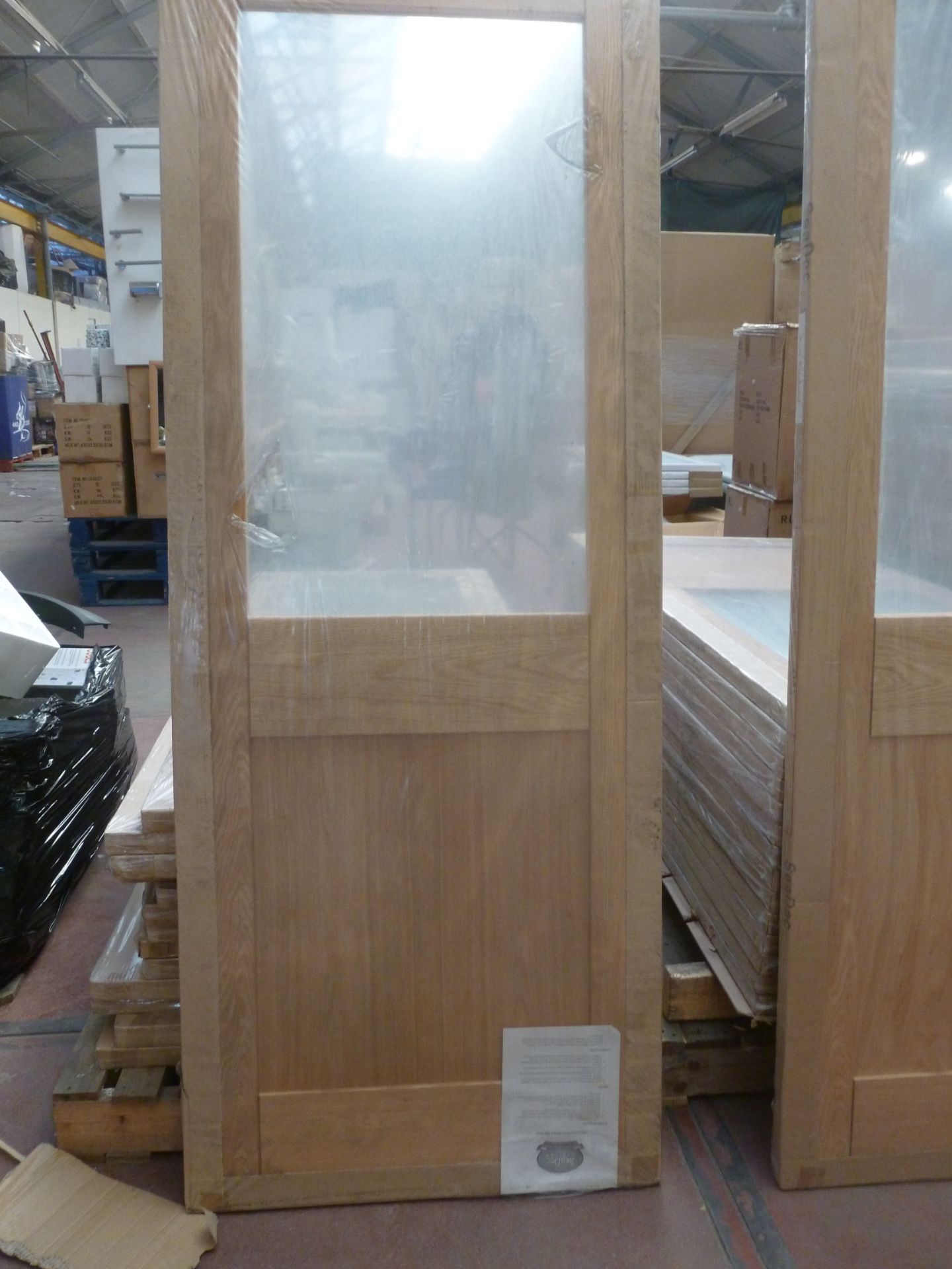 Seadec New England 78 x 30 Clear Glazed Pre Finished to a High Standard Oak Veneer Solid Wood