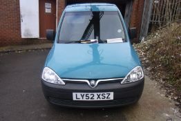 LY52 XSZ Vauxhall Combo 1700 DTI with V5 - No Key
THIS VEHICLE IS SUBJECT TO VAT