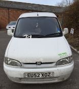 EU52 XOZ Peugeot Partner 600 L with V5 - No Key - THIS VEHICLE IS SUBJECT TO VAT