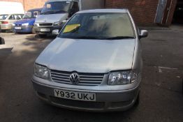 Registration: Y932 UKJ with V5 - No Keys
Make/Model: Volkswagen Polo Match