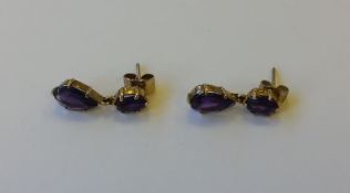 A Pair of Amethyst Drop Earrings