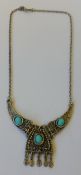Turquoise Stoned Necklace and Bracelet