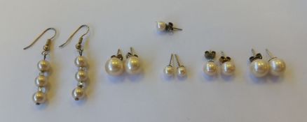 5 Sets of Pearl Earrings