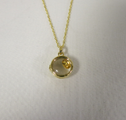 Loquet - 14k Gold Pendant with Chain. RRP £1,115