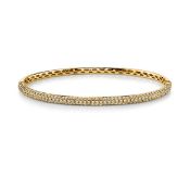 Anita Ko - 18k Gold Bangle with Three Row Diamonds. RRP £5,750