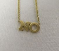 Zoe Chicco - 14k Yellow Gold "NO" Necklet. RRP £225