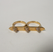 Ileana Makri - 18k Rose Gold Double Finger Diamond Ring. RRP £2,450