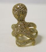 NOA Fine Jewellery - 18k Gold Octopussy Ring with Diamonds. RRP £1,995