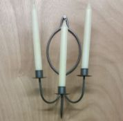 Wall Mounted Metal Triple Dinner Candle Holder x 40