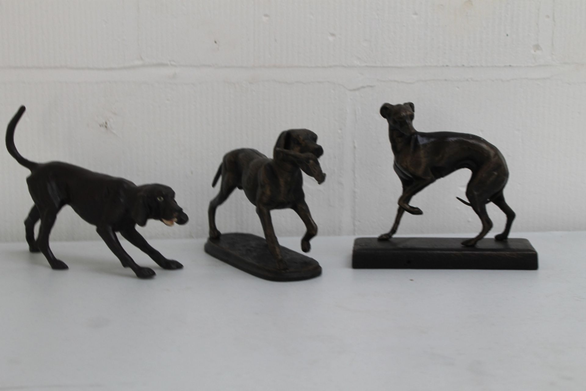 3 Dog Figures – cast metal - Image 2 of 2