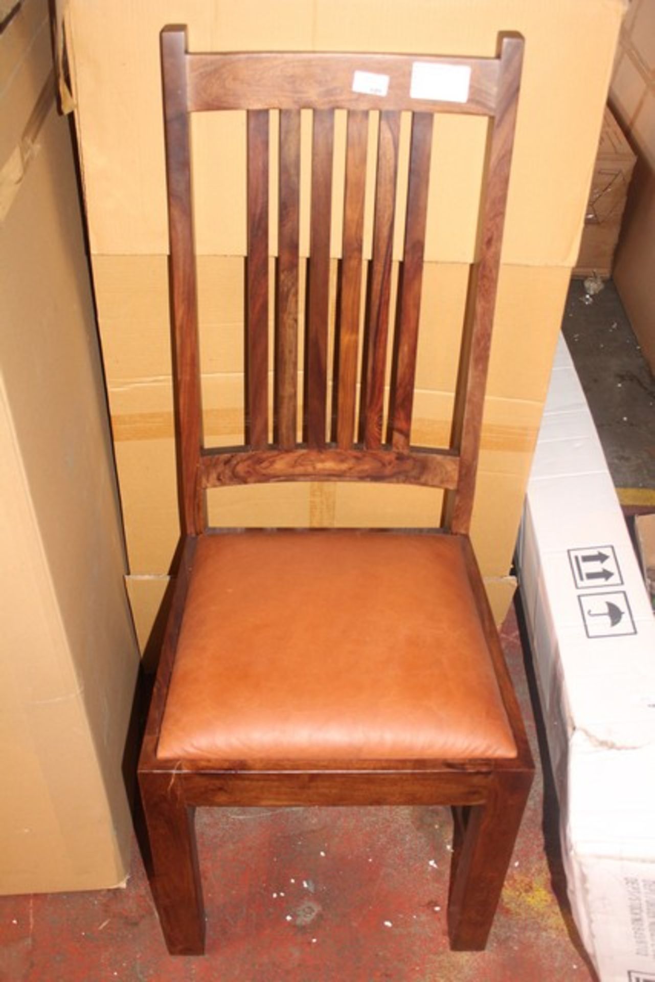 1 x BOXED MAHARANI SOLID WOODEN DINING CHAIRS RRP £175 (6828)  *PLEASE NOTE THAT THE BID PRICE IS