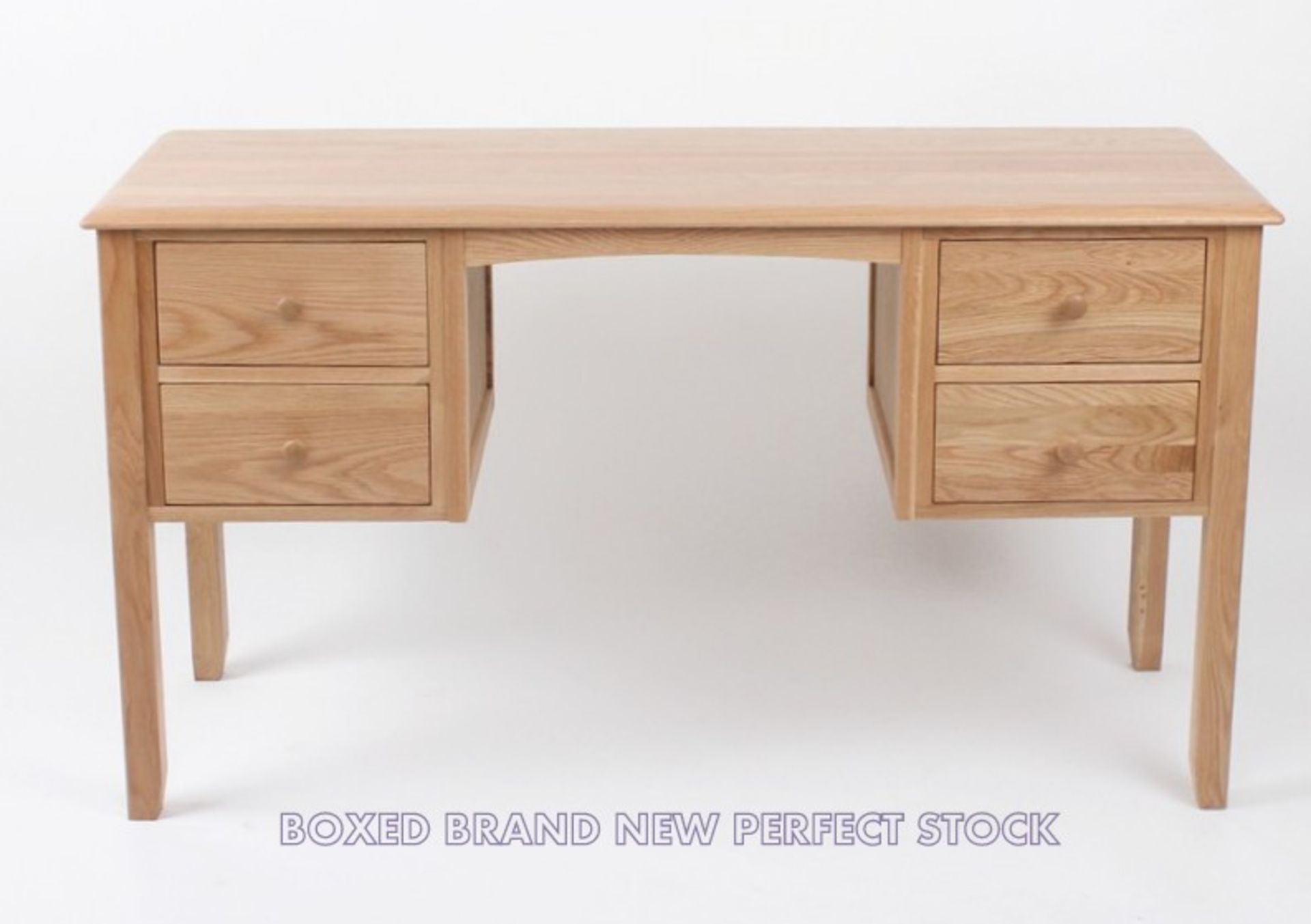 ONE BRAND NEW DRESSING TABLE SOLID OAK WITH VENEERED SIDE PANELS, DRAWER BOTTOMS AND BACK, 4 DRAWERS