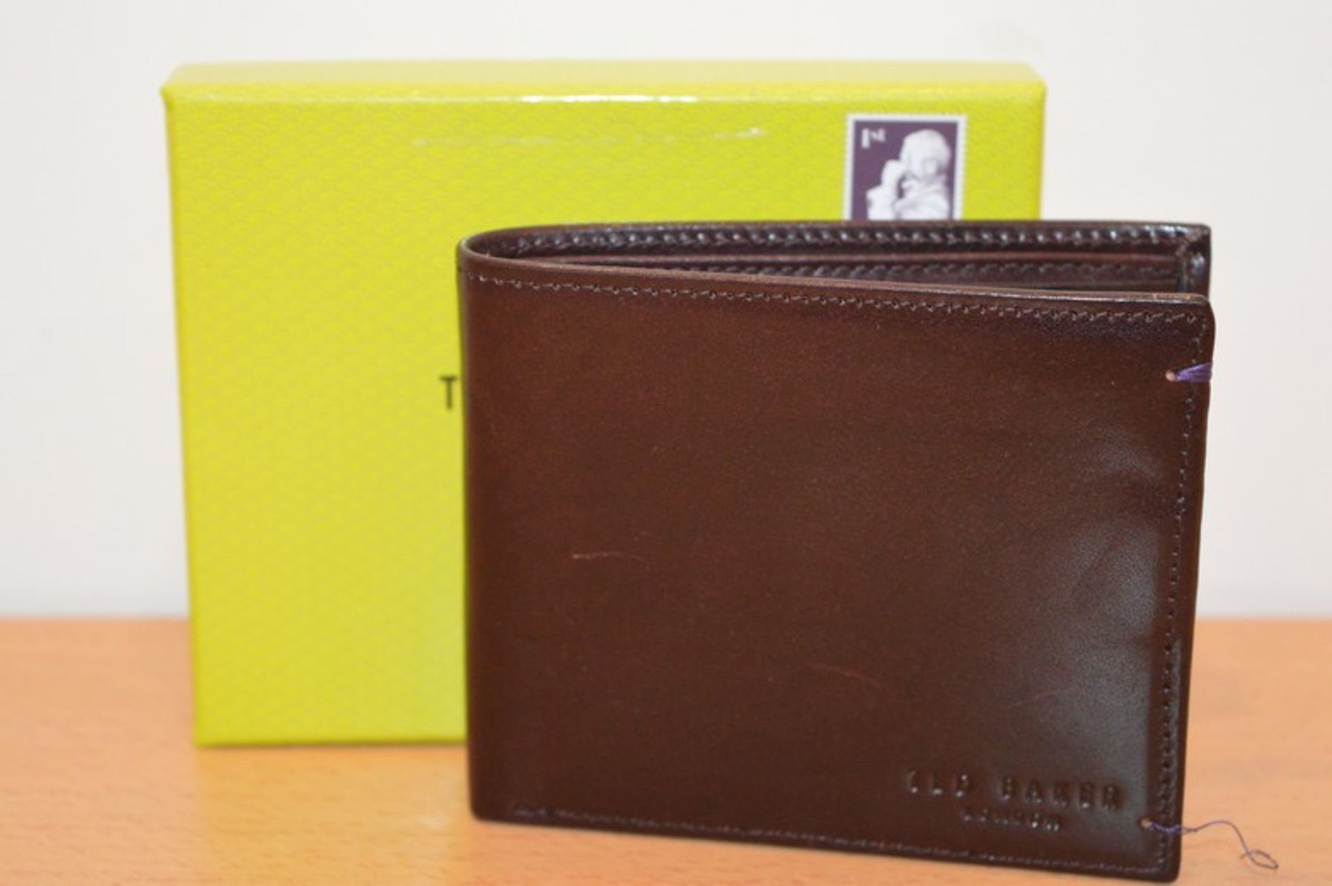 BOXED TED BAKER BROWN LEATHER GENTS WALLET RRP £65 (DS)
