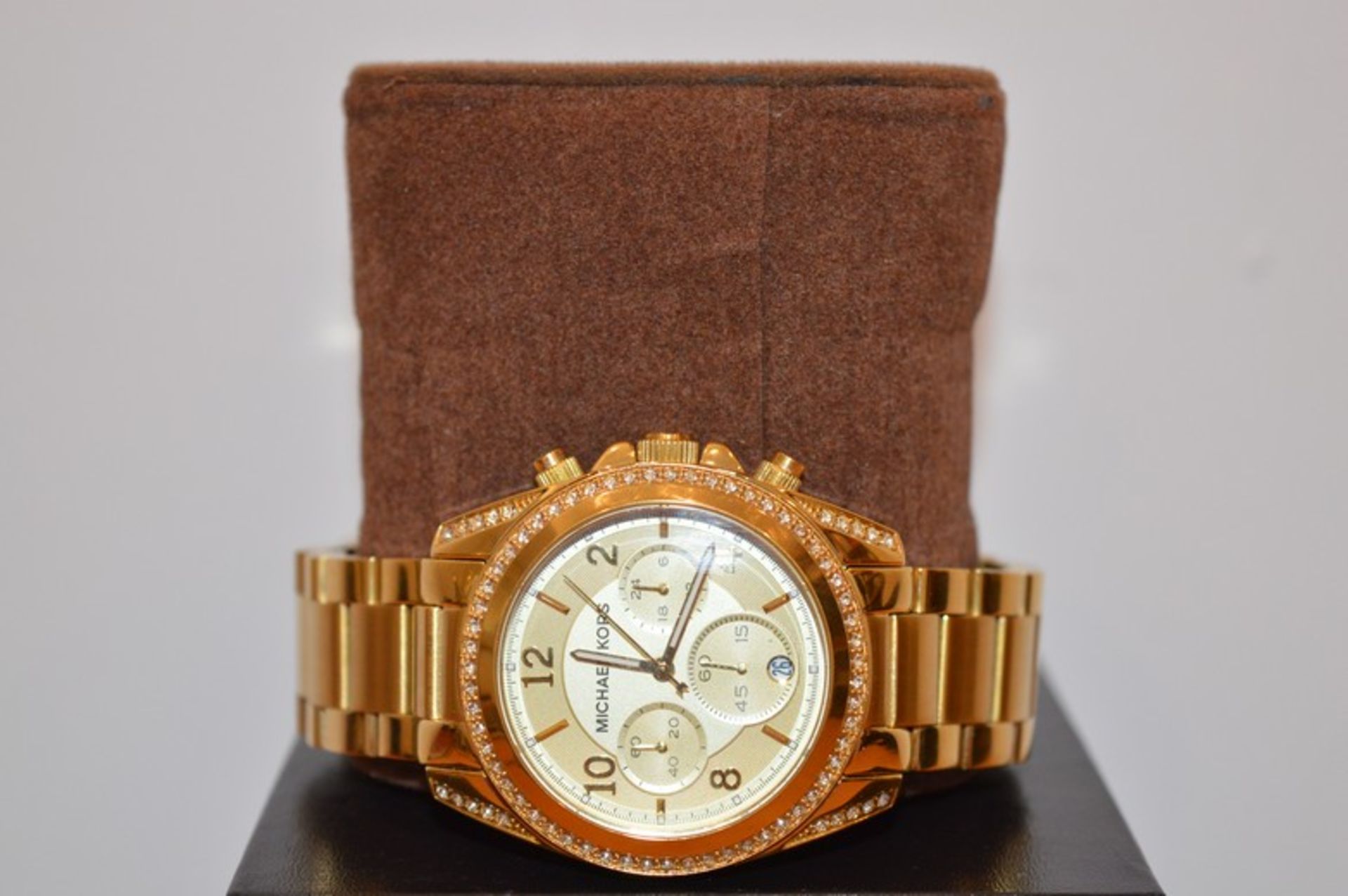BOXED BRAND NEW MICHEAL KORS LADIES GOLD DESIGNER WRIST WATCH RRP £279.99 (MD-WATCH)