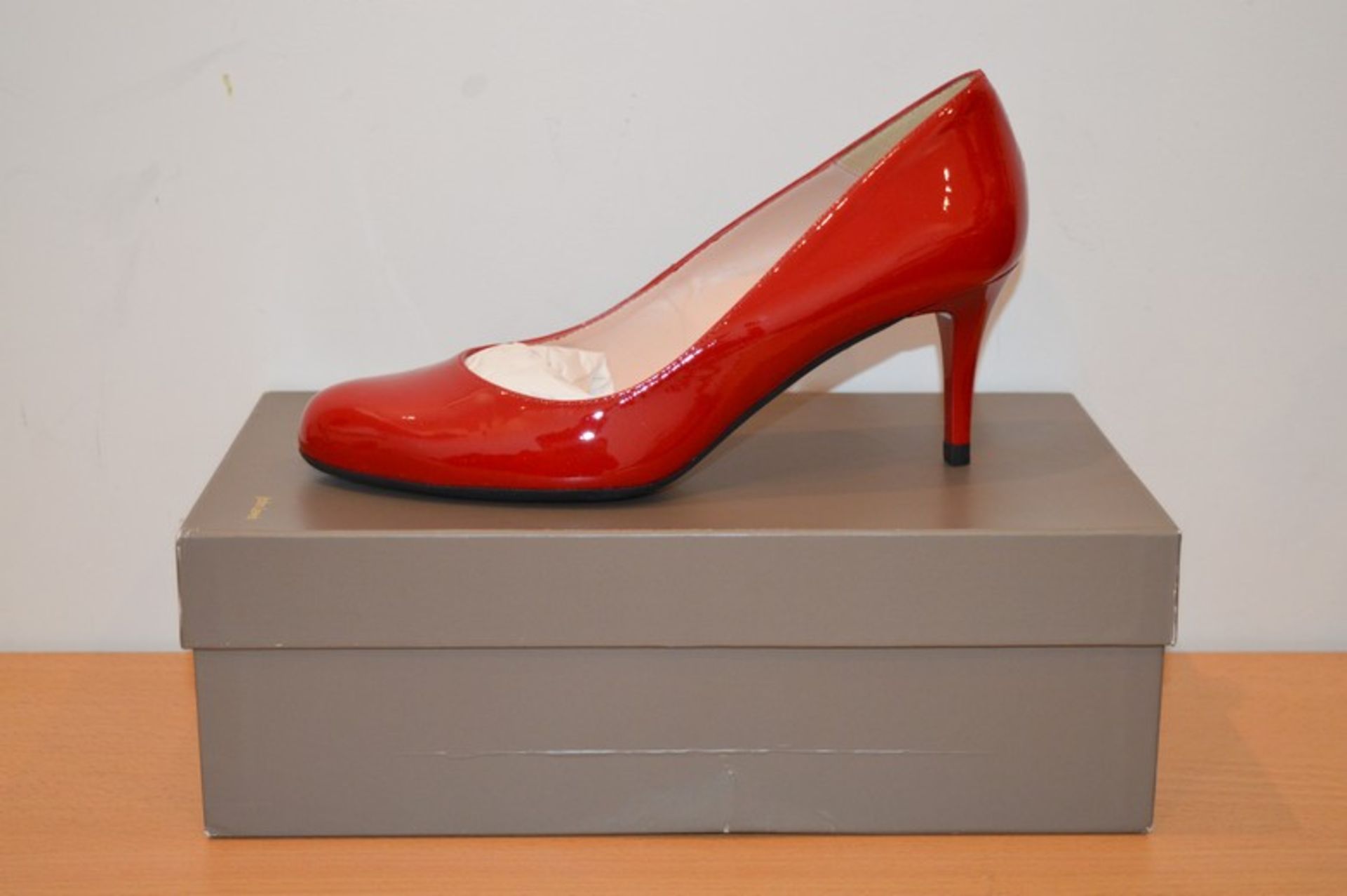 BOXED BRAND NEW JOHN LEWIS ETTA LADIES RED LEATEHR HIGH HEELS SHOES IN UK  SIZE 5 RRP £60 (DSCLIP)(