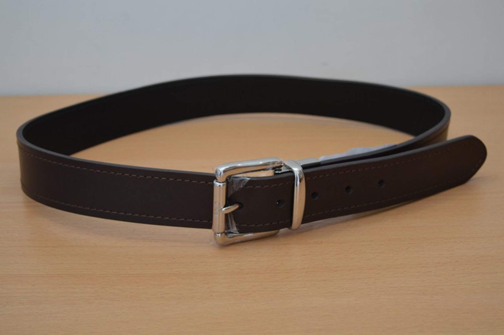 BRAND NEW RALPH LAUREN POLO BROWN GENUINE LEATHER GENTS DESIGNER BELT RRP £85 (DSCLIP)(23.03.15)