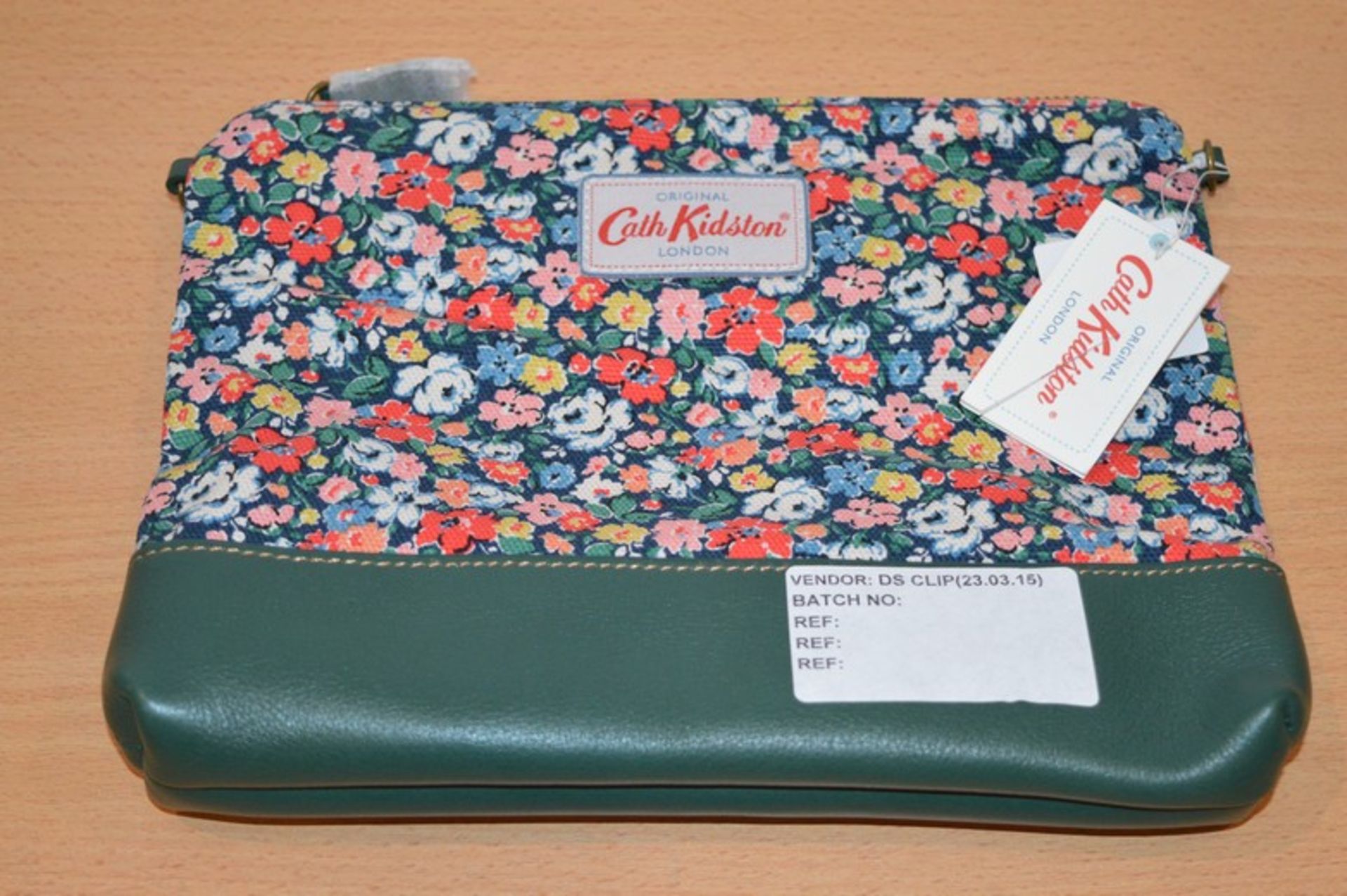 BRAND NEW CATH KIDSTON FLORAL/GREEN LEATHER LADIES BAG WITH SHOUDLER STRAP RRP £50 (DSCLIP)(23.03.