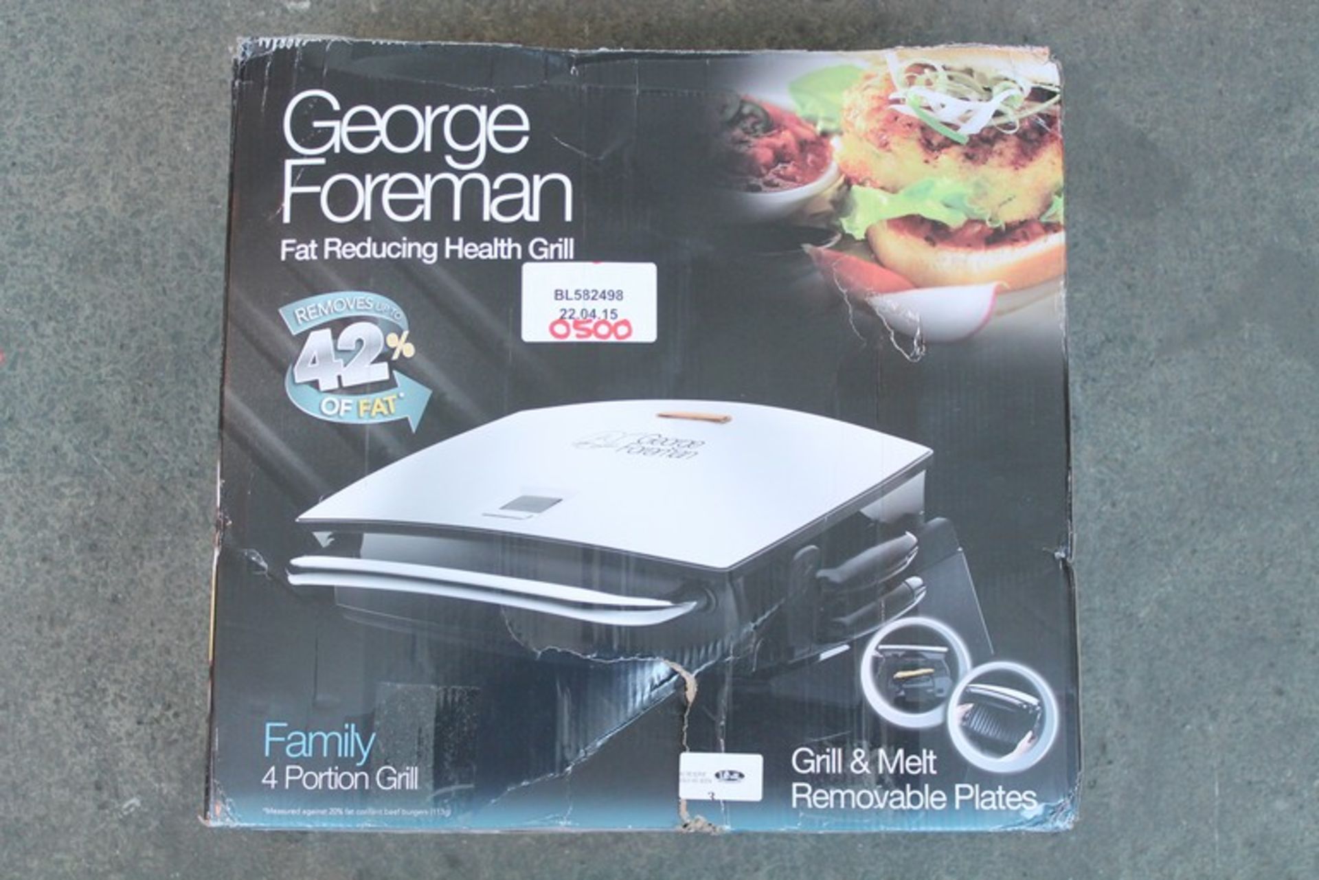 1 x BOXED GEORGE FOREMAN FAT REDUCING HEALTH GRILL RRP £50 (582498)   *PLEASE NOTE THAT THE BID