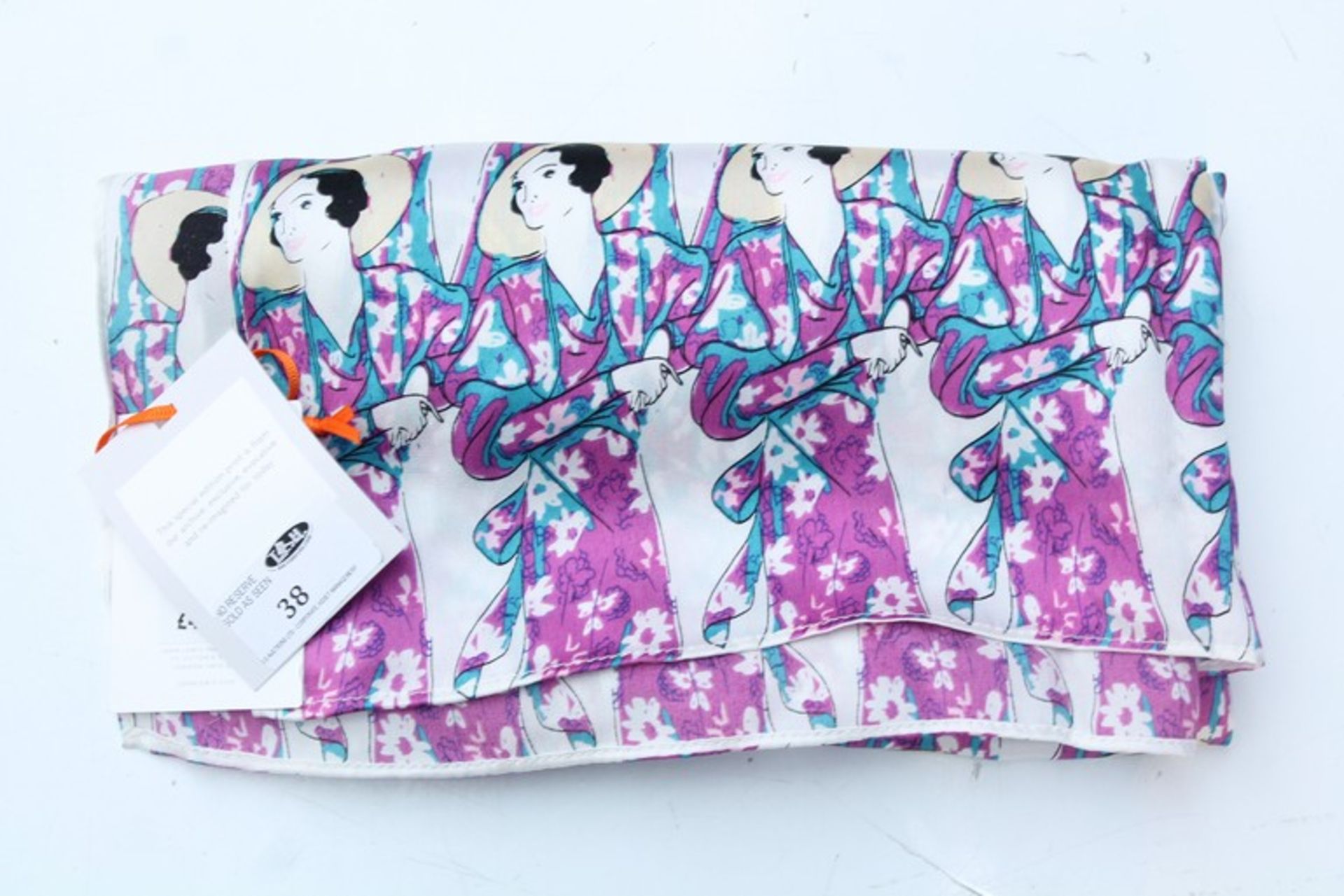 1 x LADIES PRINTED ARCHIVE SILK PRETTY LADY MULTI PRINT SCARF RRP £50   *PLEASE NOTE THAT THE BID