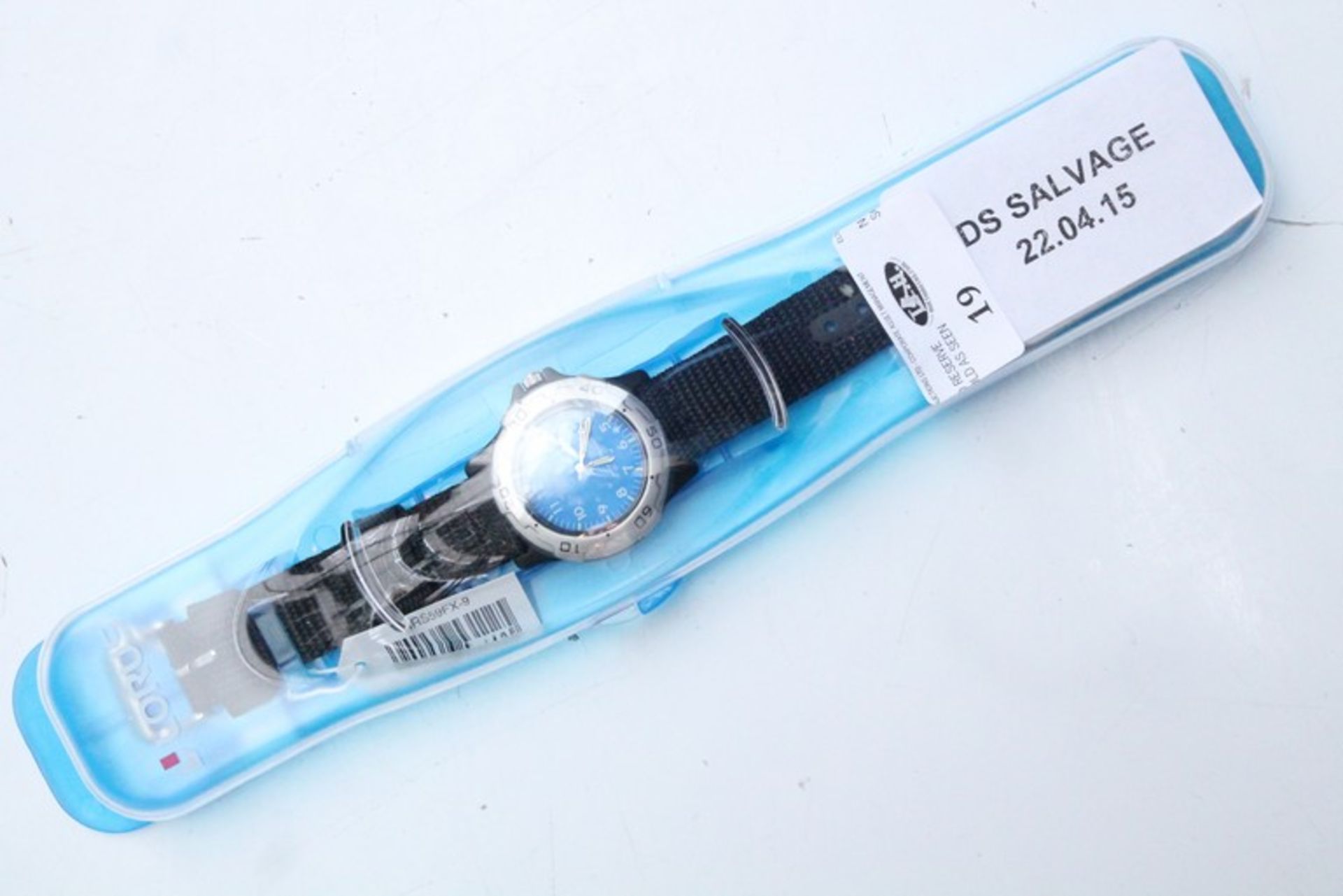 1 x BOXED LORAS BLUE FACE FABRIC STRAP WRIST WATCH   *PLEASE NOTE THAT THE BID PRICE IS MULTIPLIED