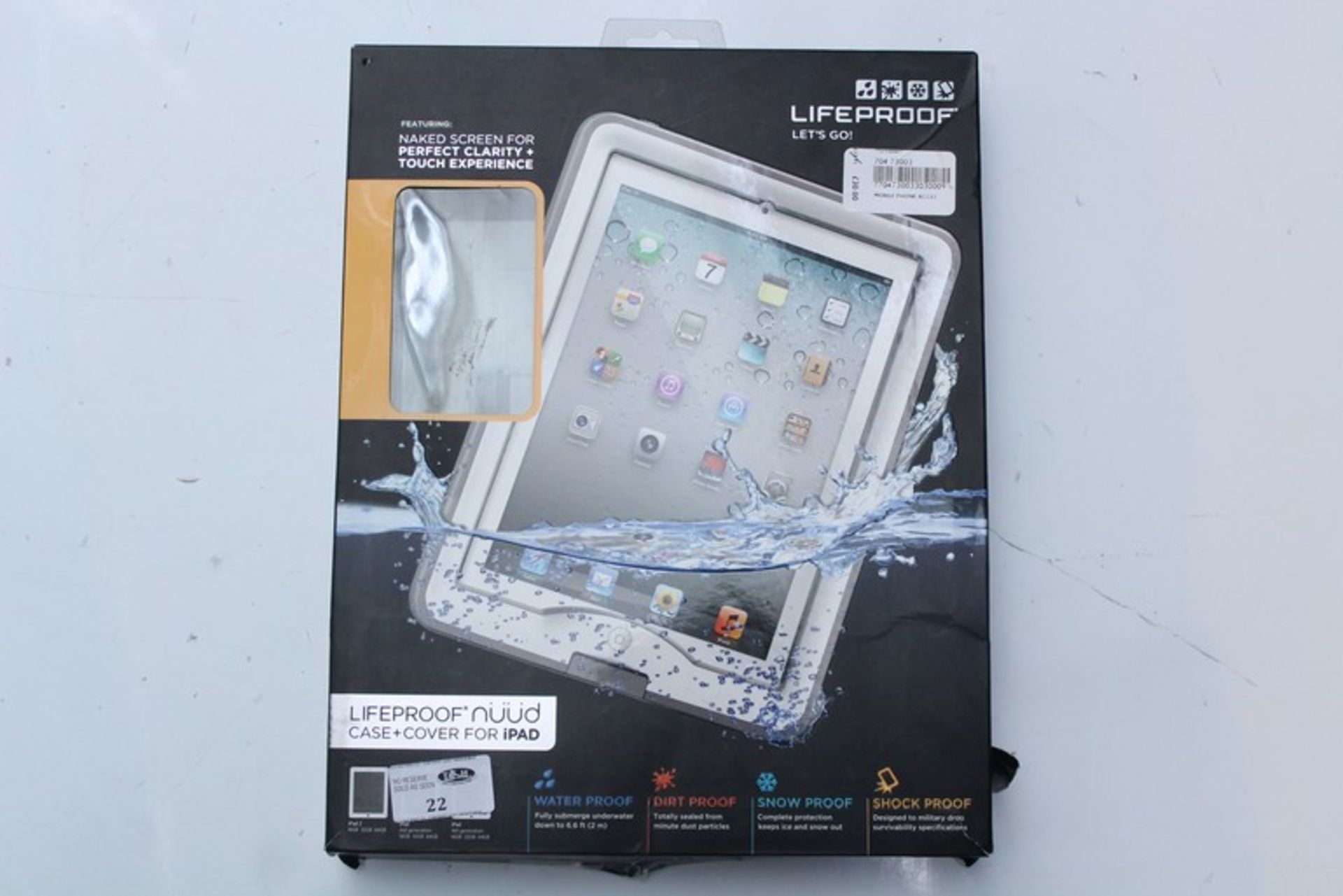 1 x BOXED LIFE PROOF IPAD COVER   *PLEASE NOTE THAT THE BID PRICE IS MULTIPLIED BY THE NUMBER OF