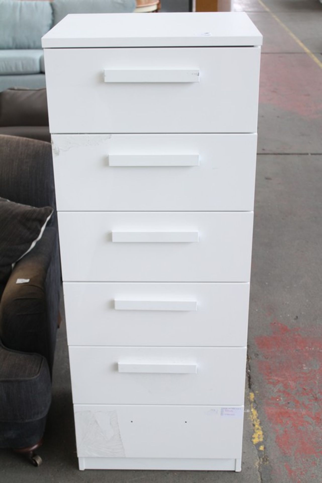 1 x HIGH GLOSS WHITE 6 DRAWER CHEST OF DRAWERS RRP £400 (9340)(10.4.15)  *PLEASE NOTE THAT THE BID