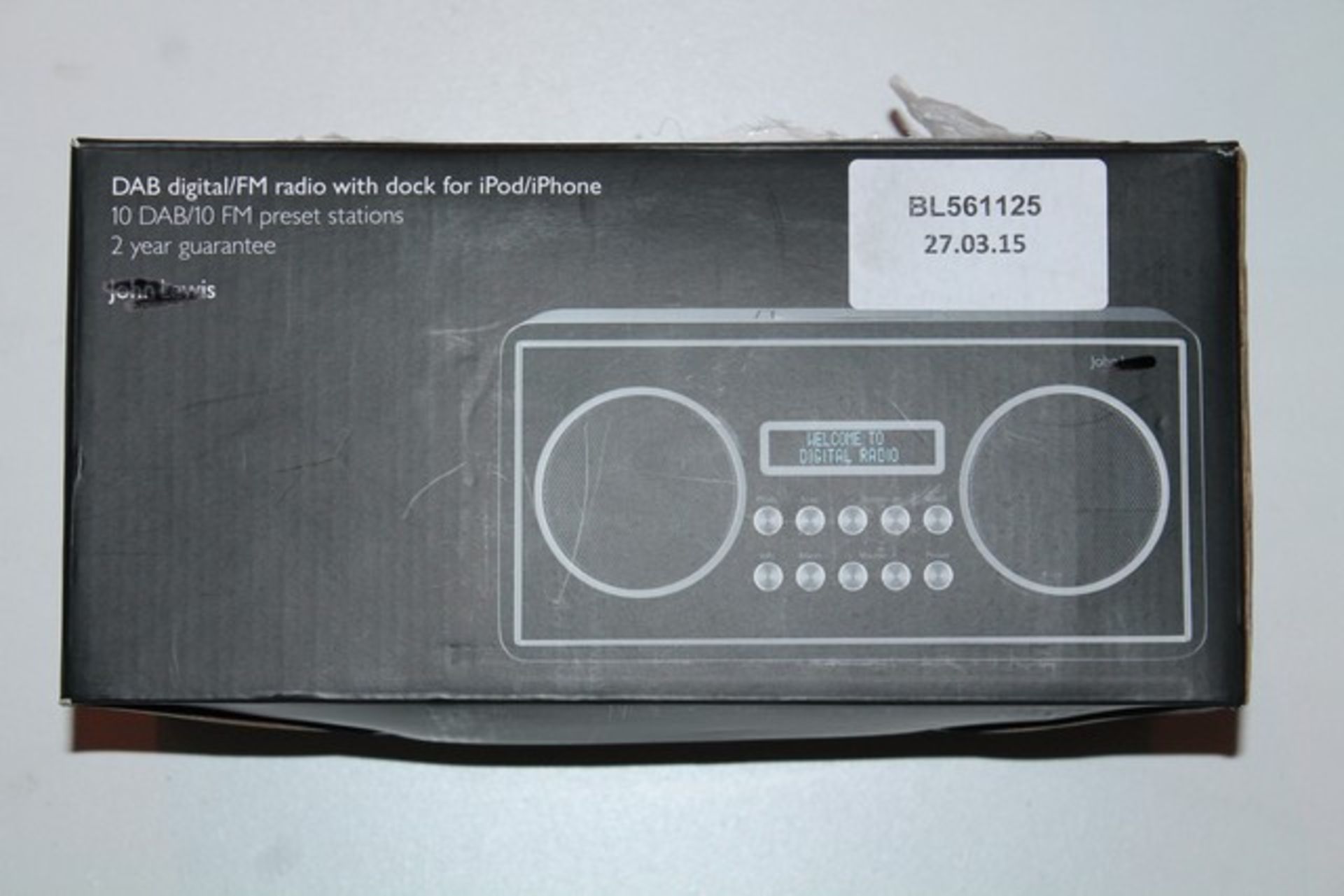 ONE LOT TO CONTAIN 2X BOXED DAB DIGITAL/FM RADIO WITH DOCK FOR I POD/ I PHONE (BL561125)