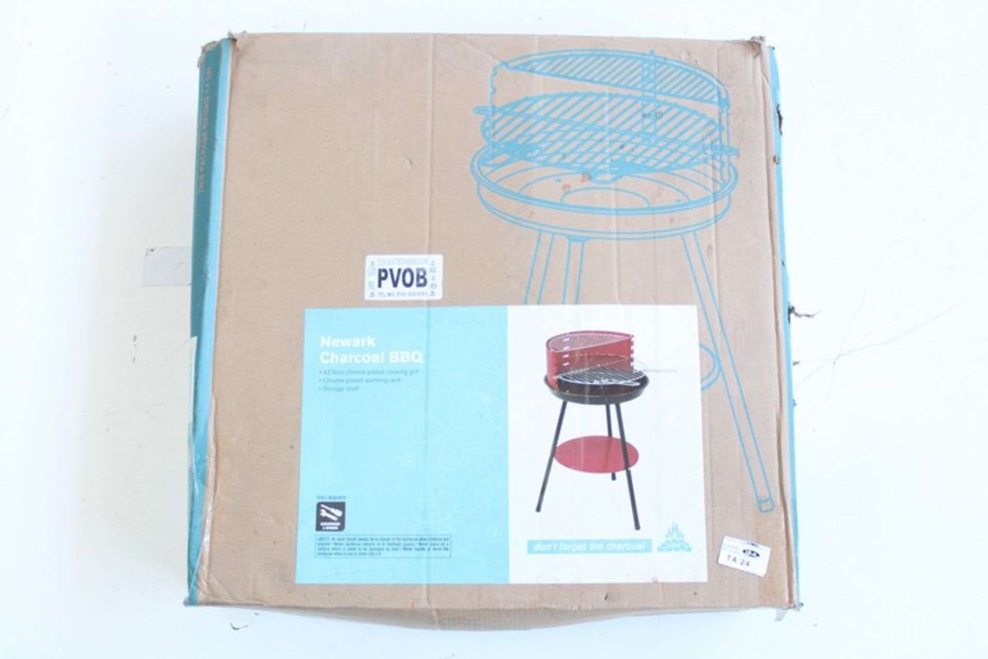 ONE BOXED NEWARK CHARCOAL BBQ 42.5CM CHROME PLATED COOKING GRILL (PVOB)