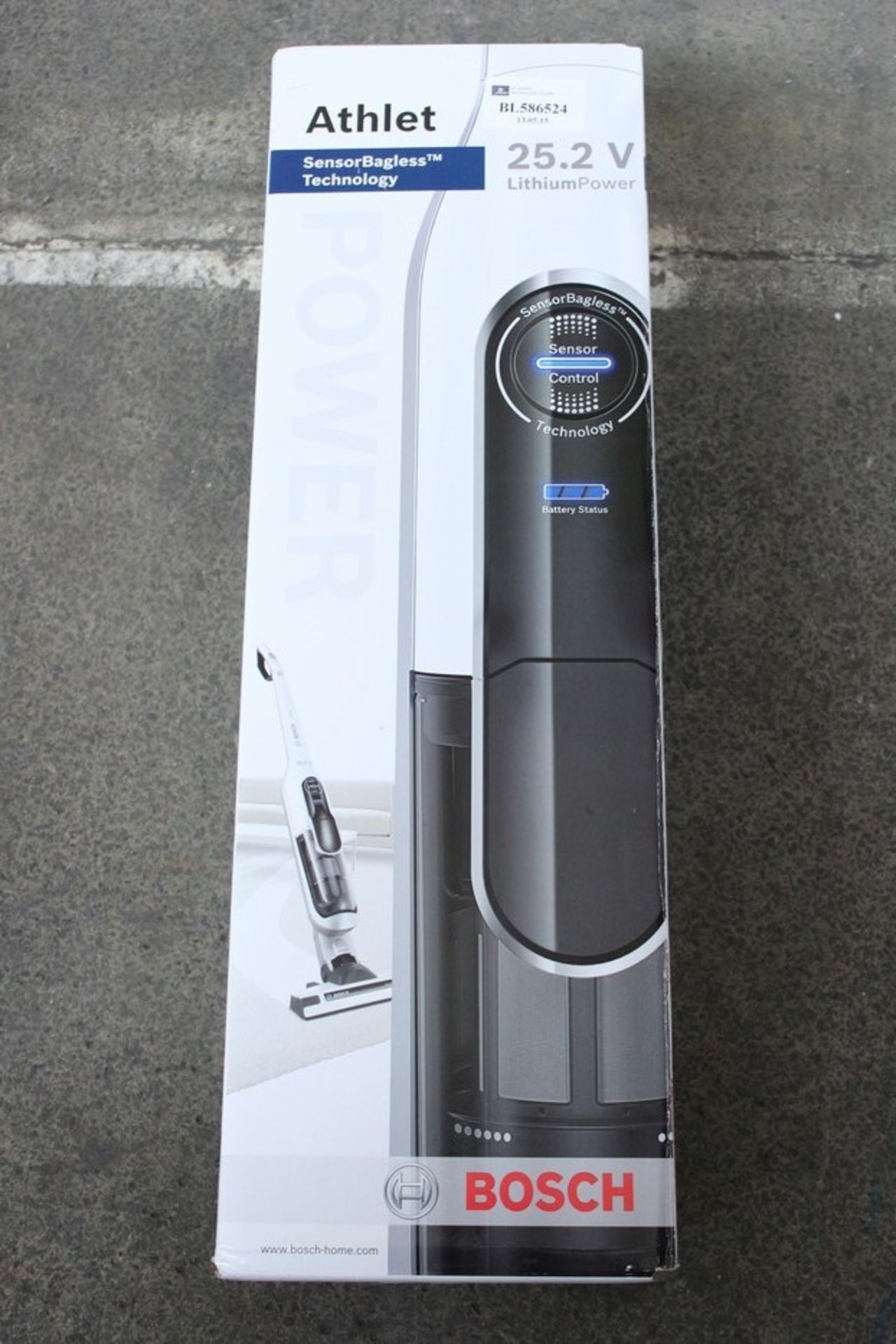 1 x BOXED BOSCH ATHLETE 25.2V LITHIUM POWER SENSOR BAGLESS TECHNOLOGY VACUUM CLEANER (586524)  *