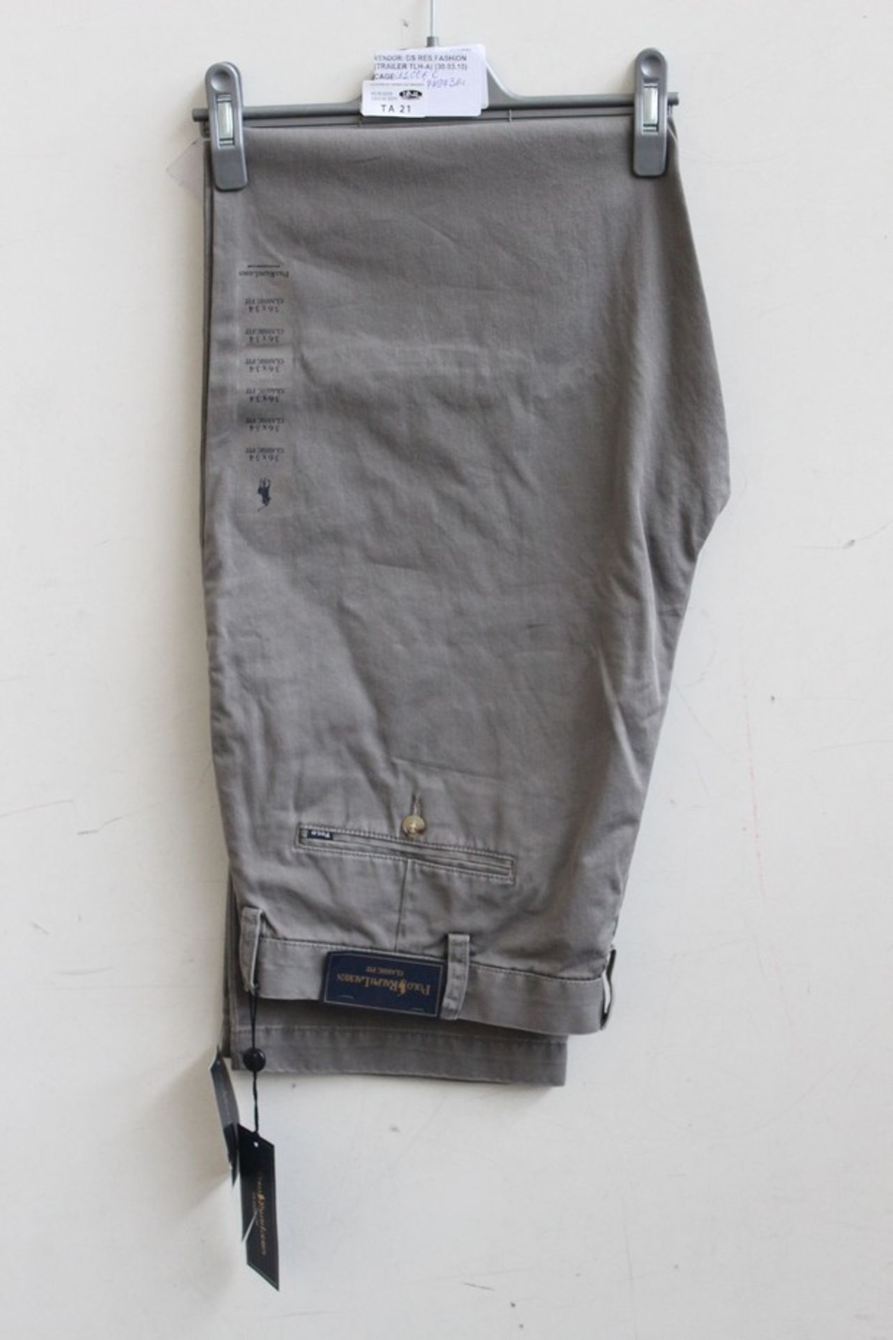 ONE BRAND NEW PAIR OF RALPH LAUREN GREENWICH CHINOS IN REAGAN GREY SIZE 34/32 RRP £100 (DS RES