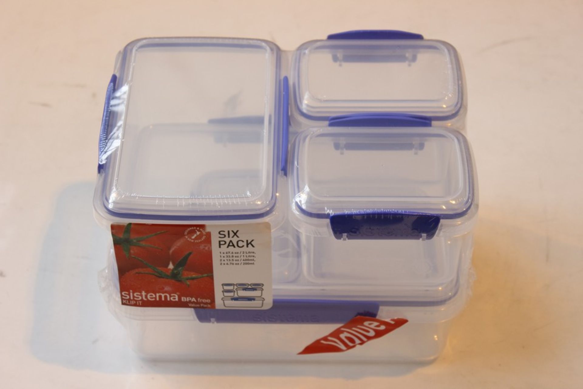 4 x BOXED BRAND NEW SISTEMA CLIP LOCK FOOD STORAGE PACKS (IN 1 BOX)  *PLEASE NOTE THAT THE BID PRICE