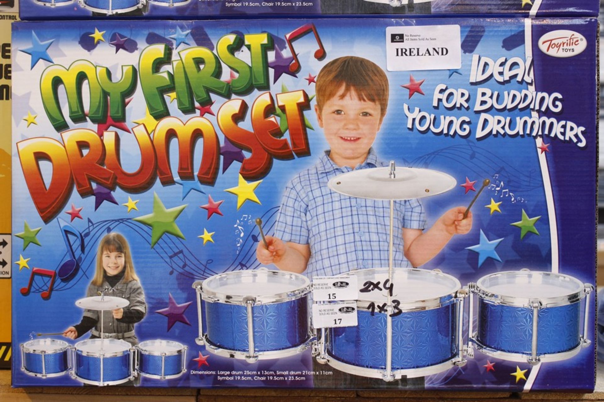 4 x BOXED BRAND NEW MY FIRST IDEAL CHILDRENS DRUM SETS RRP £50  *PLEASE NOTE THAT THE BID PRICE IS