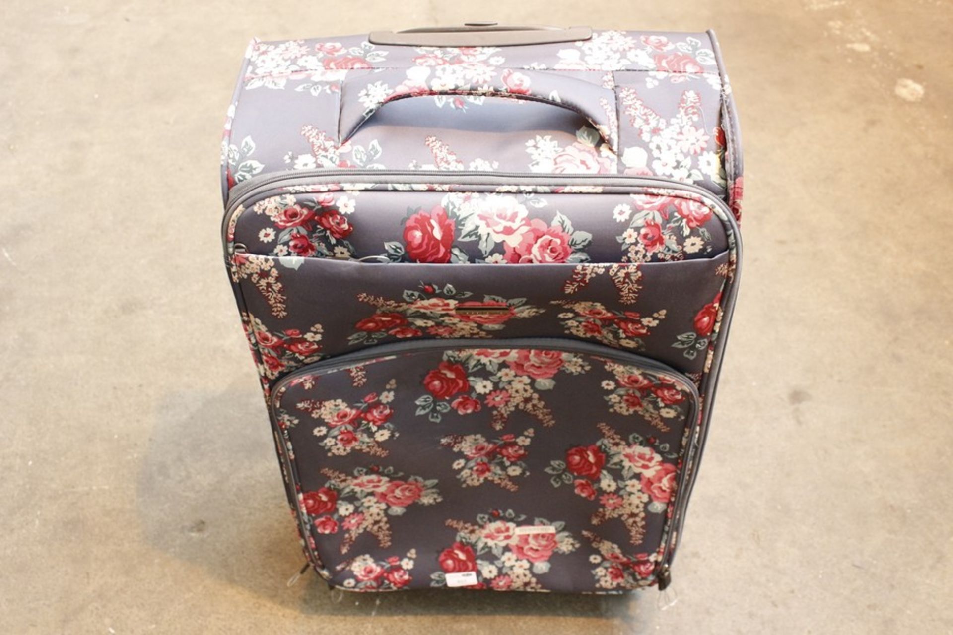 1 x FLORAL PRINT 360 WHEEL TROLLEY LUGGAGE SUITCASE   *PLEASE NOTE THAT THE BID PRICE IS