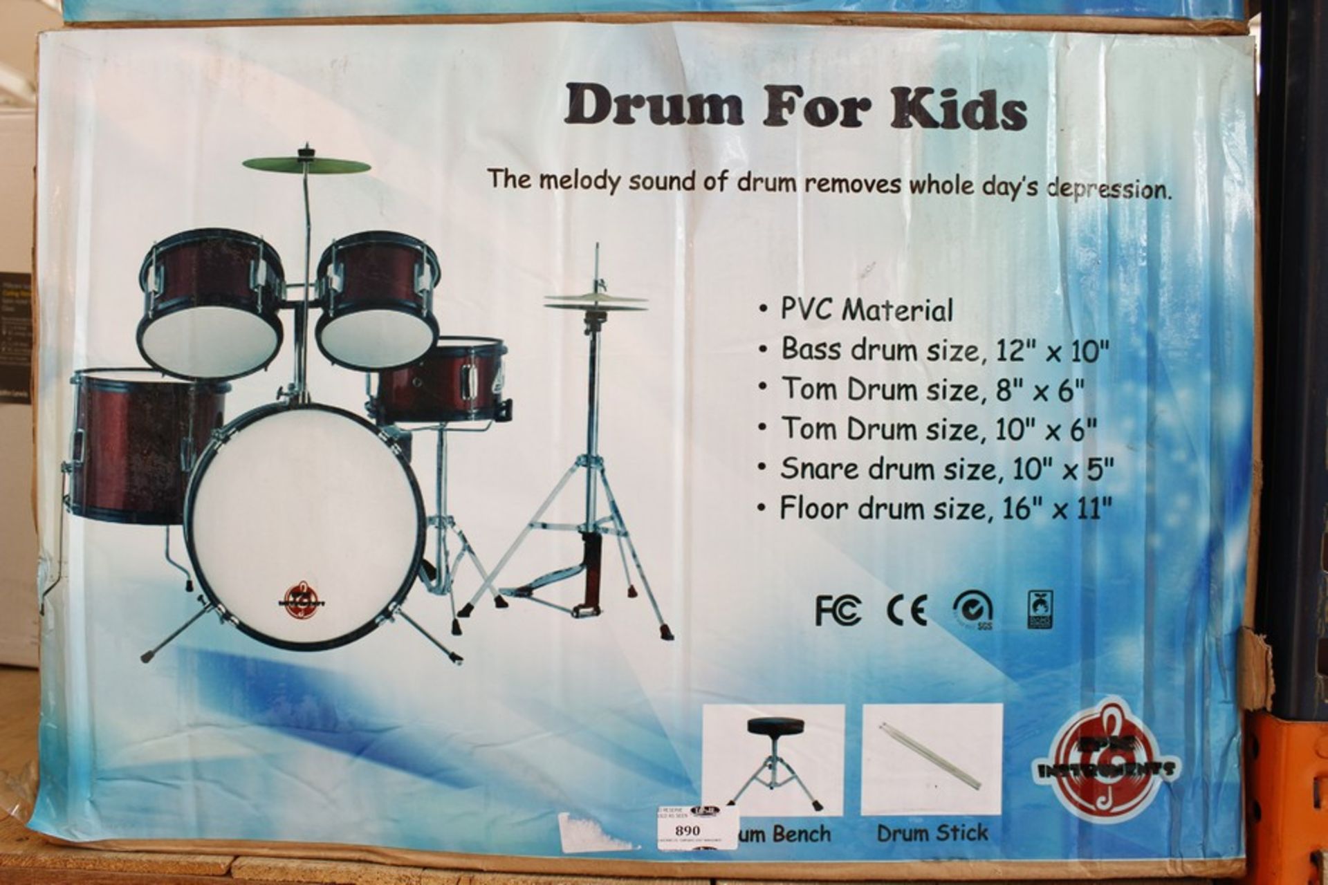 1 x BOXED BRAND NEW EPIC INSTRUMENTS CHILDRENS DRUM KIT  *PLEASE NOTE THAT THE BID PRICE IS