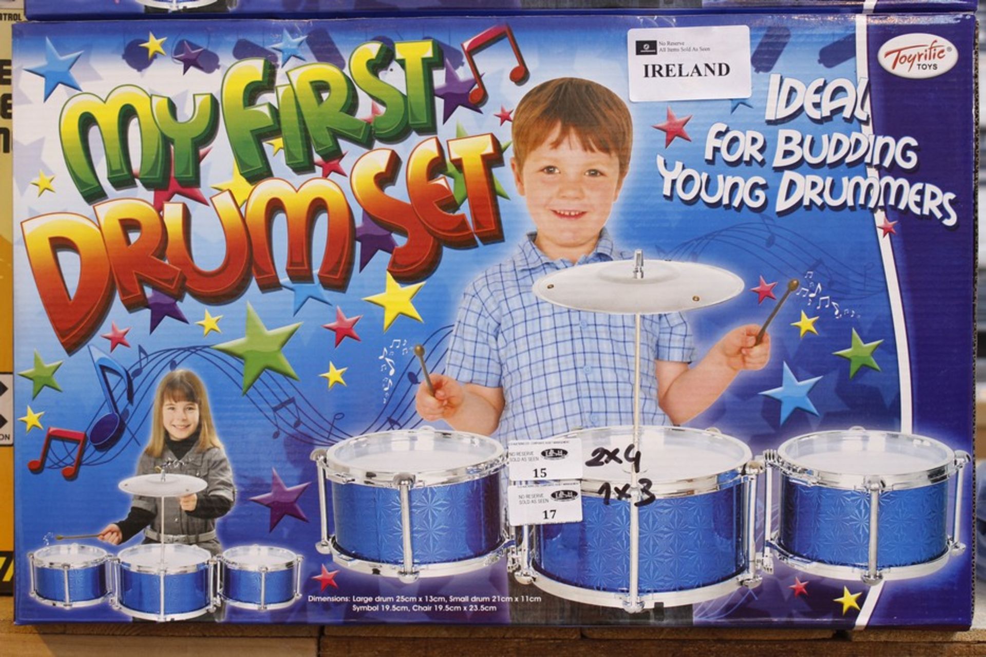 3 x BOXED BRAND NEW MY FIRST IDEAL CHILDRENS DRUM SETS RRP £50  *PLEASE NOTE THAT THE BID PRICE IS