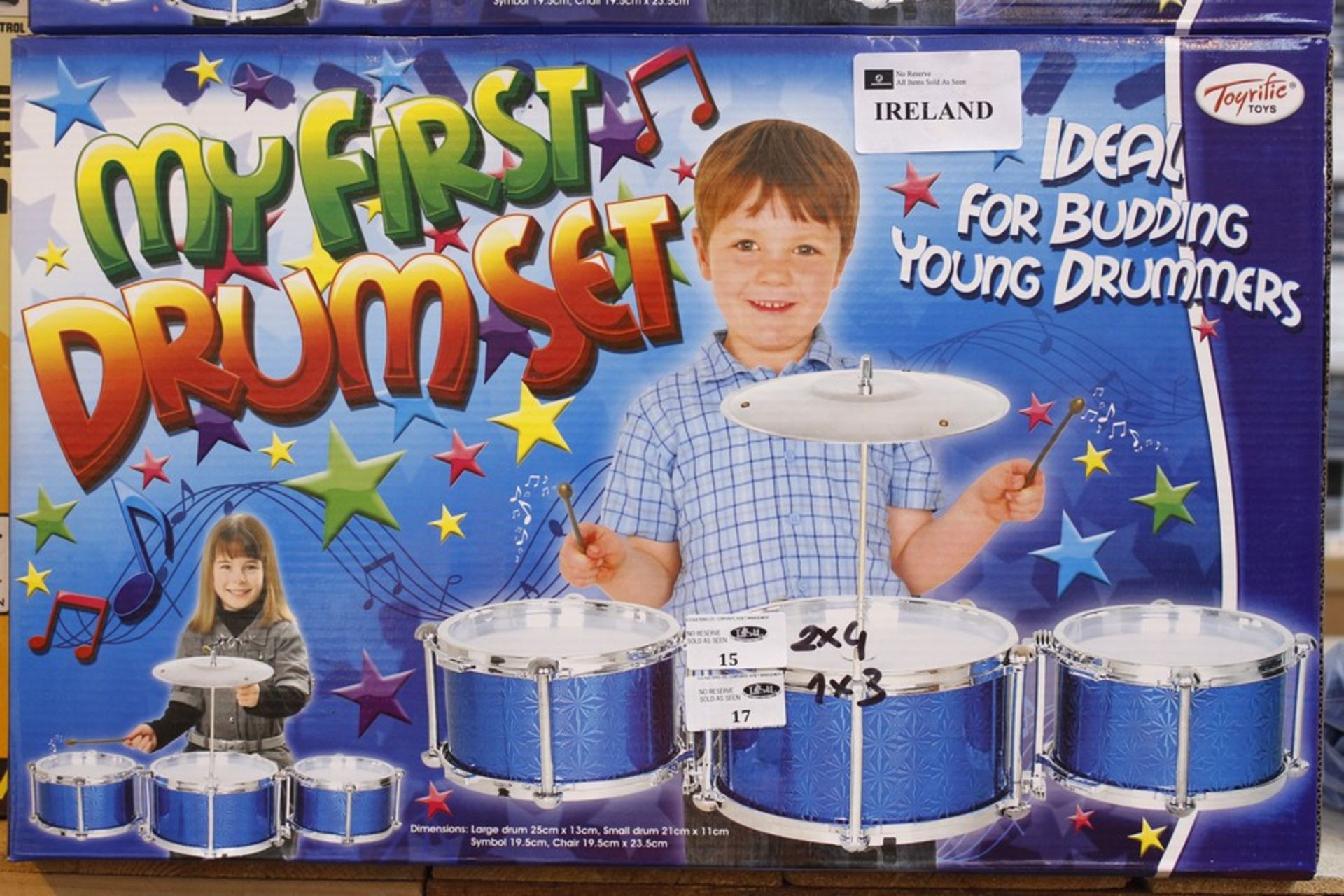 4 x BOXED BRAND NEW MY FIRST IDEAL CHILDRENS DRUM SETS RRP £50  *PLEASE NOTE THAT THE BID PRICE IS
